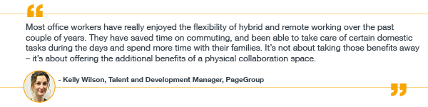 Kelly Wilson quote on returning to the office