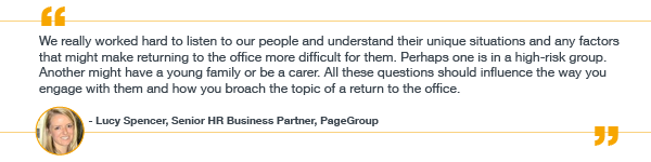 lucy spencer quote on returning to the office