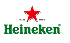 Heineken logo with a red star and green text.