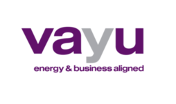 Vayu logo with slogan 'energy & business aligned'.