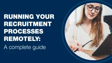 Guide on running recruitment processes remotely, woman using tablet