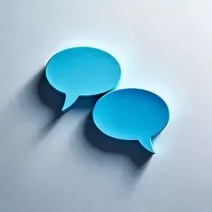 Blue text bubbles
